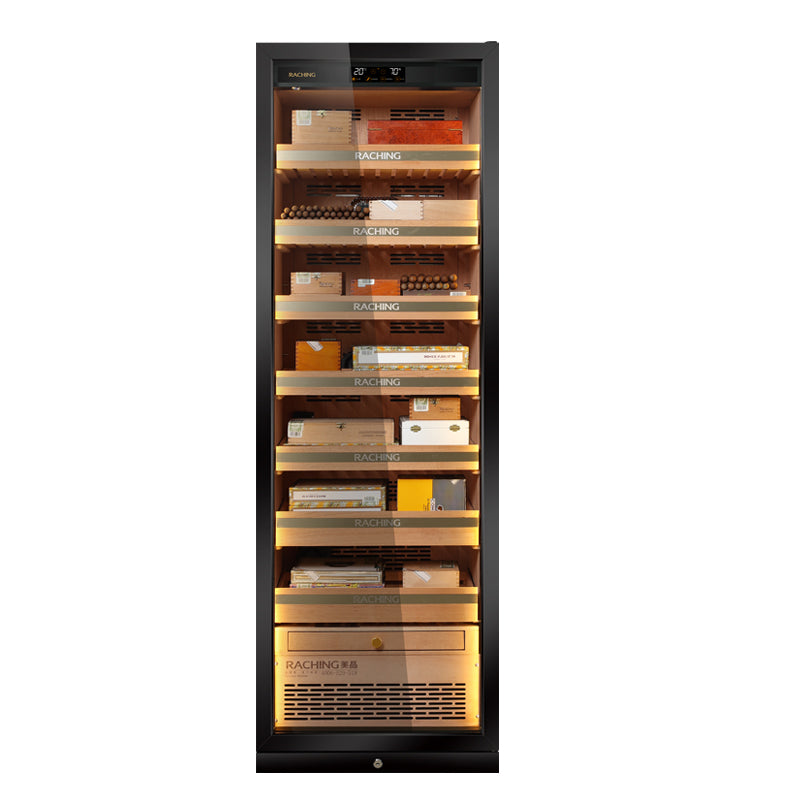 Raching Siyah Elektronik Puro Dolabı – Profesyonel Humidor Kabini MON3800A
