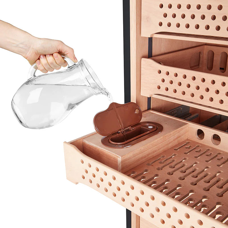 Afidano B8 Elektronik Nemlendirici & Soğutmalı Puro Dolabı & Humidor – yakından görünüm