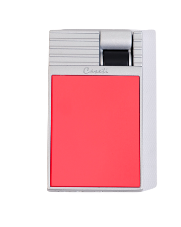 Caseti Kırmızı Gümüş Slim Perde Alev Tek Torch Puro Çakmağı CA578B(5)
