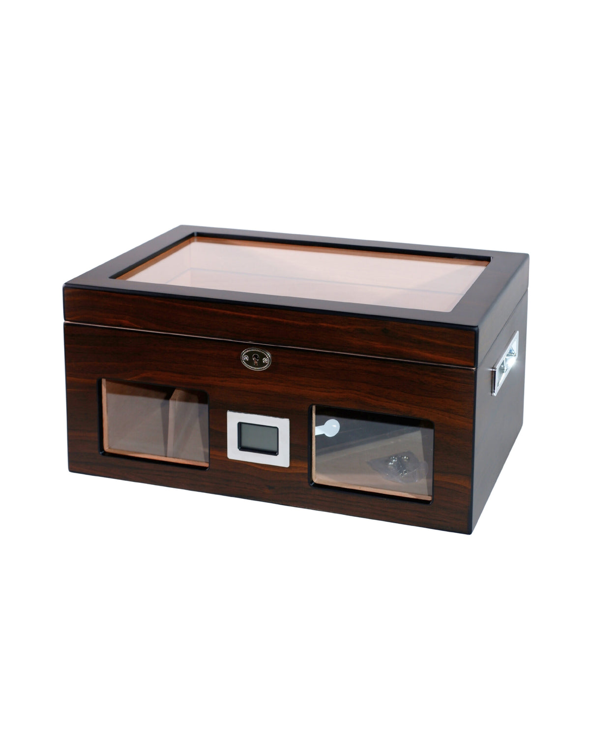 Parmida Ahşap Kahverengi Raflı Sedir Ağacı Nemlendirici Humidor PHUM0226 – farklı açıdan görünüm