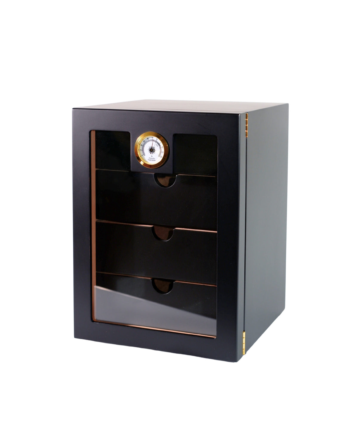 Parmida Siyah 4 Raflı İspanyol Sedir Ağacı Nemlendirici Humidor PHUM0210 – farklı açıdan görünüm