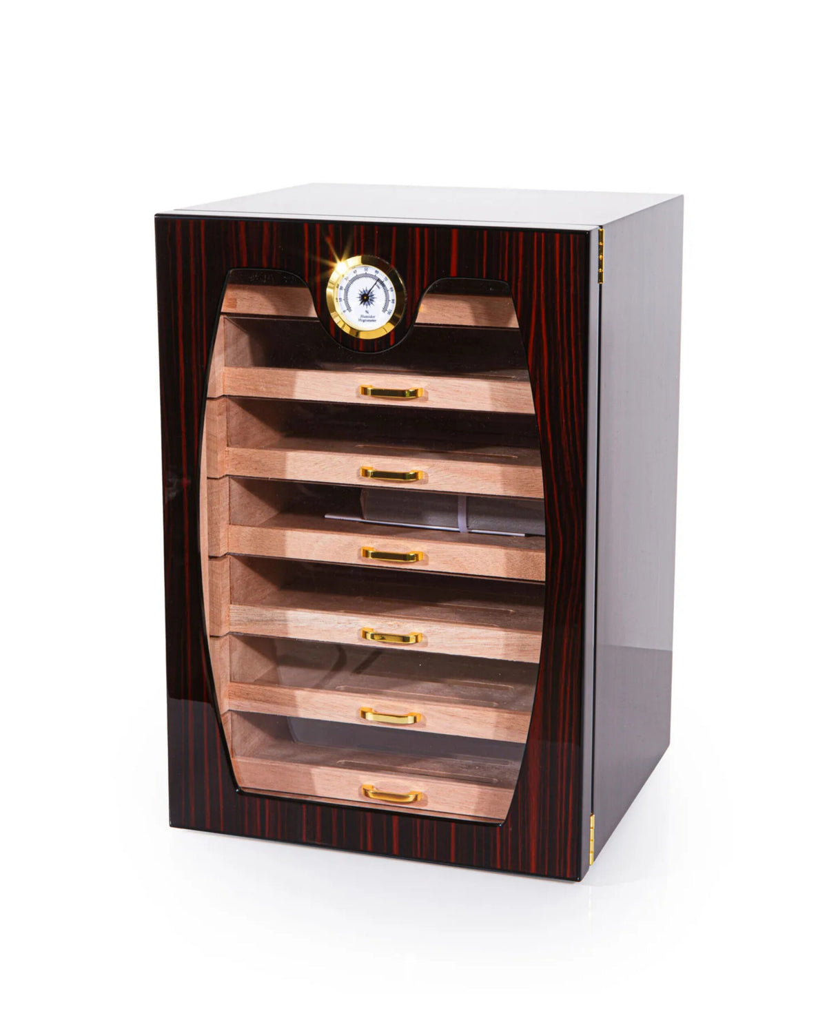 Parmida Parlak Vişne 7 Raflı Sedir Ağacı Nemlendirici Humidor PHUM0126