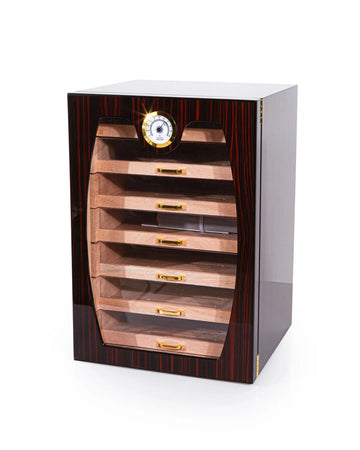 Parmida Parlak Vişne 7 Raflı Sedir Ağacı Nemlendirici Humidor PHUM0126