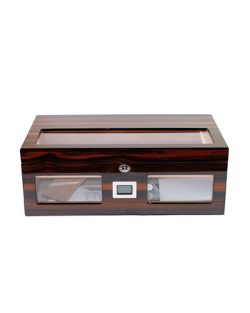 Parmida Parlak Ahşap Raflı Sedir Ağacı Nemlendirici Humidor PHUM0221