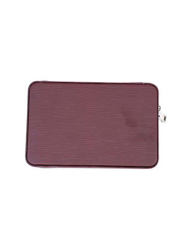 Parmida Bordo Çizgili Desenli Deri Puro Taşıma Çantası - Seyahat Humidoru PSH0100