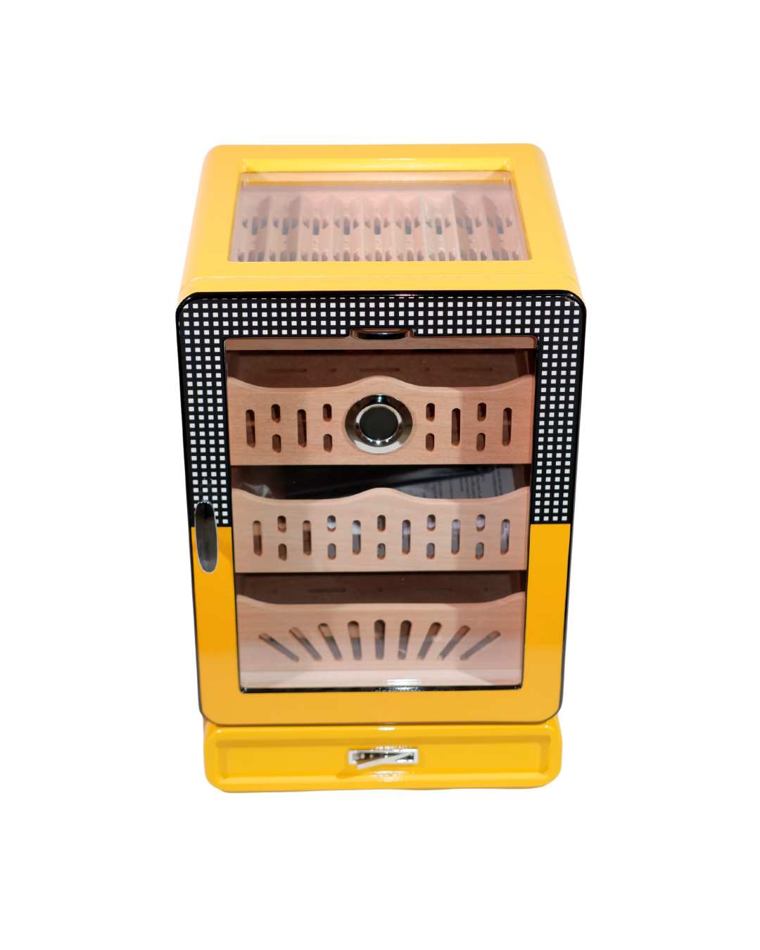 Parmida Sarı 3 Raflı Sedir Ağacı Nemlendirici Humidor PHUM0236