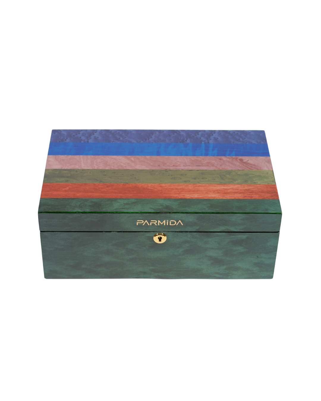 Parmida Renkli Çizgi Geçişli Raflı Sedir Ağacı Nemlendirici Humidor PHUM0240
