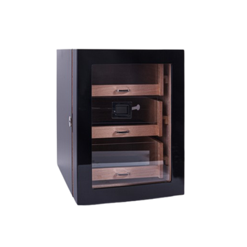 Parmida Siyah 3 Raflı Sedir Ağacı Nemlendirici Humidor PHUM0119
