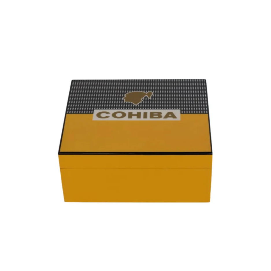 Cohiba Sarı-Gri Nokta Tasarımlı Sedir Ağacı Nemlendirici Humidor CHUM038