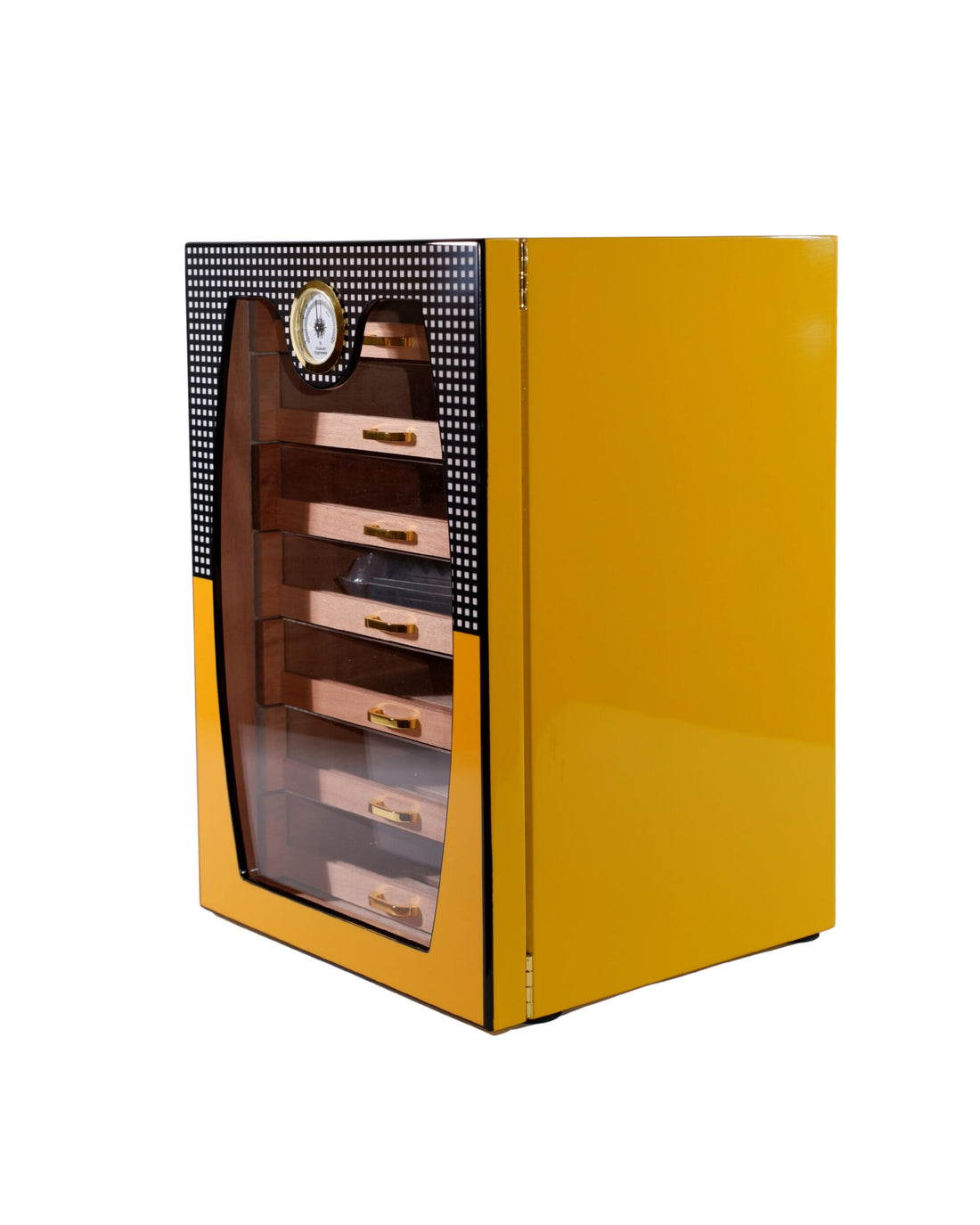 Cohiba Sarı-Gri 7 Raflı Sedir Ağacı Nemlendirici Humidor CHUM048