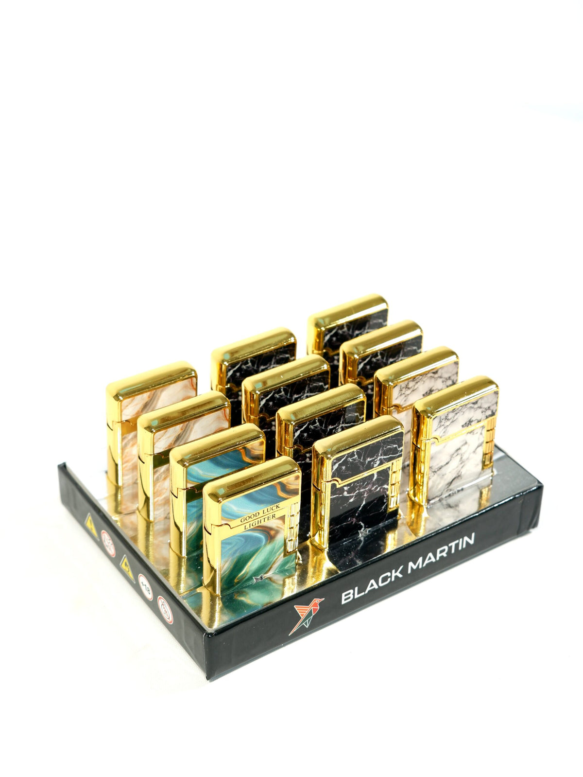Black Martin Soft Flame Çakmak Beyaz BM470 – yan görünüm