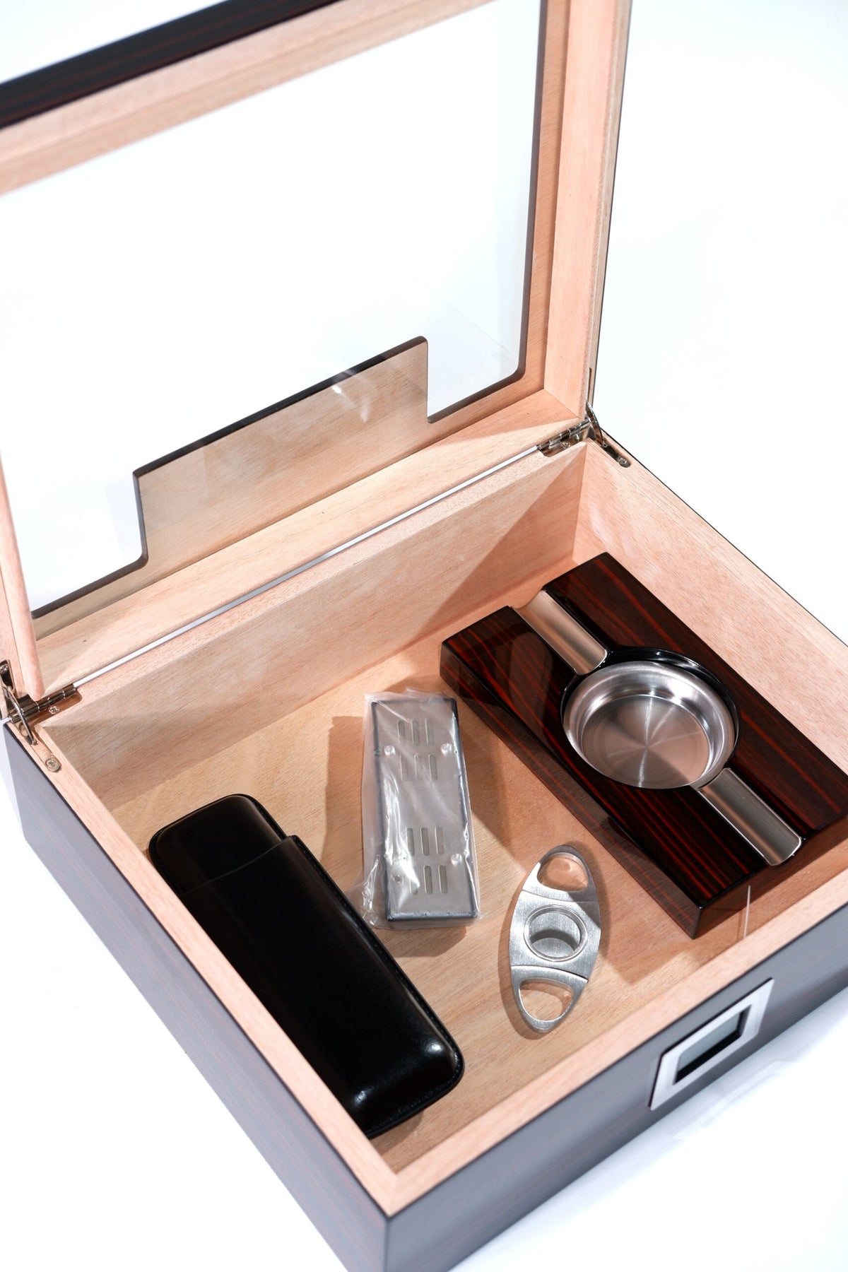 Parmida Kahverengi Setli Sedir Ağacı Nemlendirici Humidor PHUM0211 – yakından görünüm