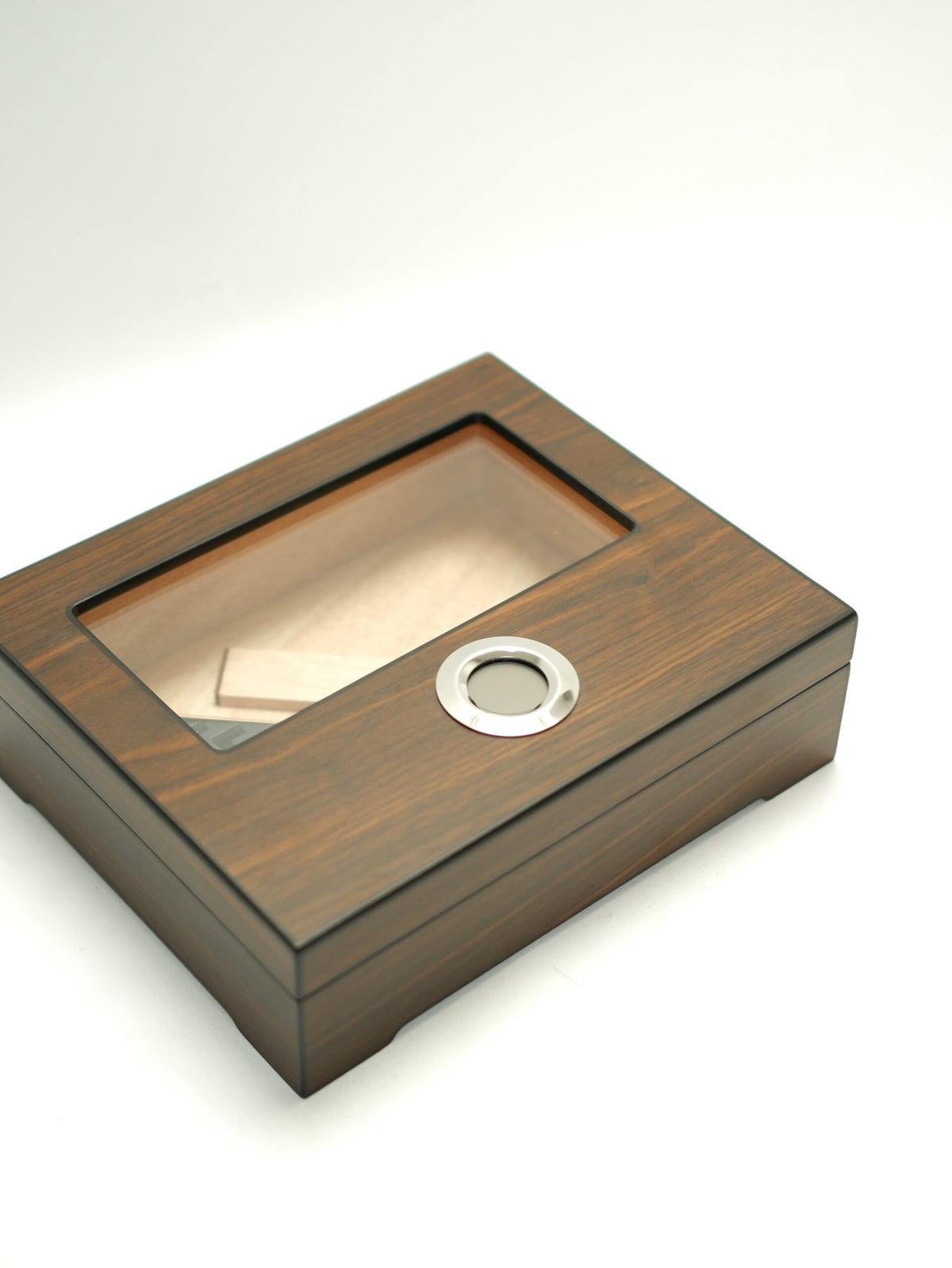Parmida Kahve Puro Saklama Kutusu Nemlendirici Premium Humidor PHUM0264 – farklı açıdan görünüm