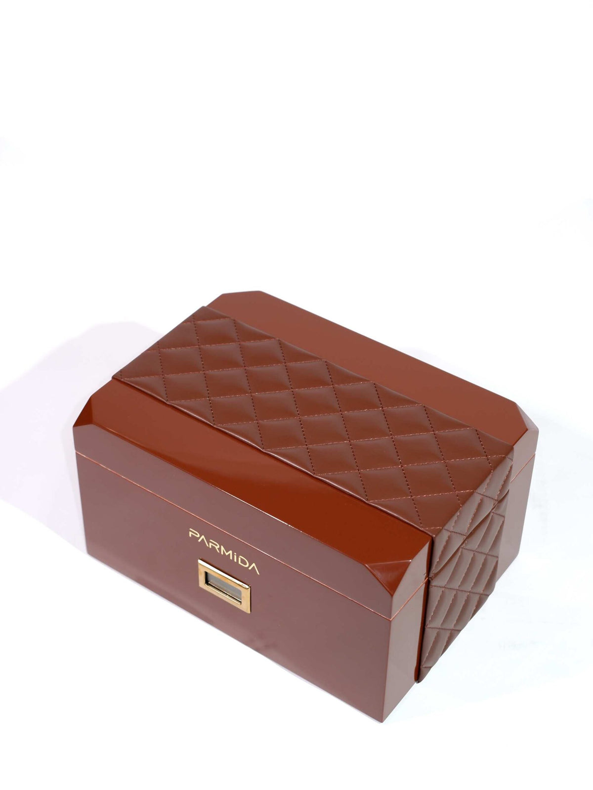 Parmida Kahverengi Deri Geçişli Raflı Sedir Ağacı Nemlendirici Humidor PHUM0238 – genel görünüm