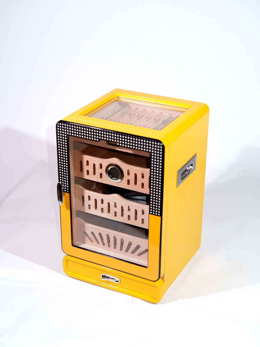 Parmida Sarı 3 Raflı Sedir Ağacı Nemlendirici Humidor PHUM0236