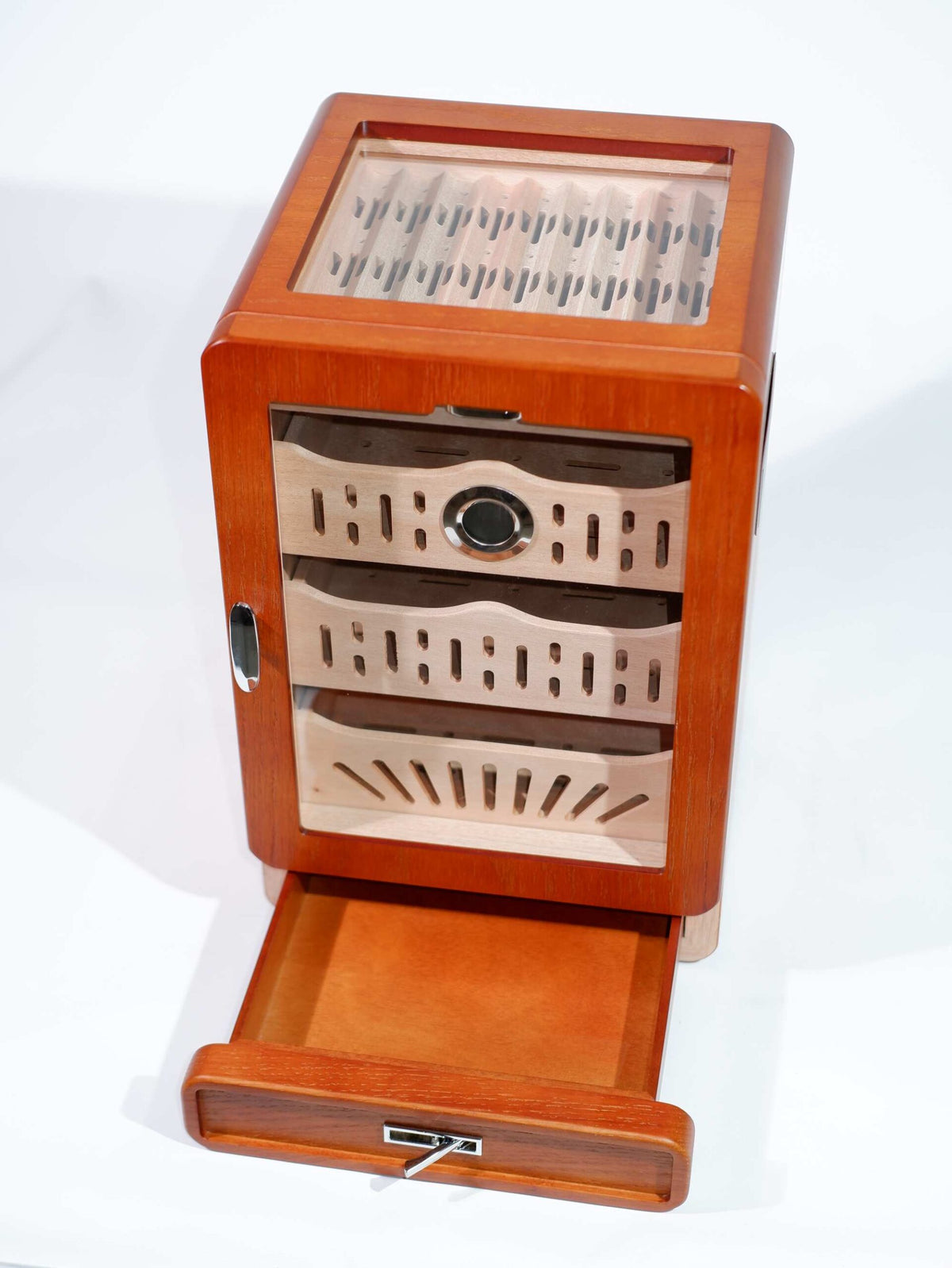 Parmida Kahverengi 3 Raflı Sedir Ağacı Nemlendirici Humidor PHUM0205 – farklı açıdan görünüm