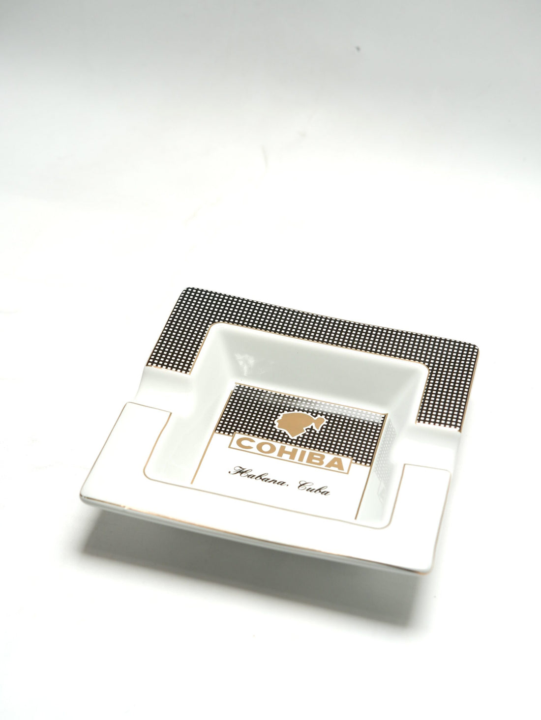 Cohiba Beyaz İkili Hazneli Seramik Puro Küllüğü CKL0194