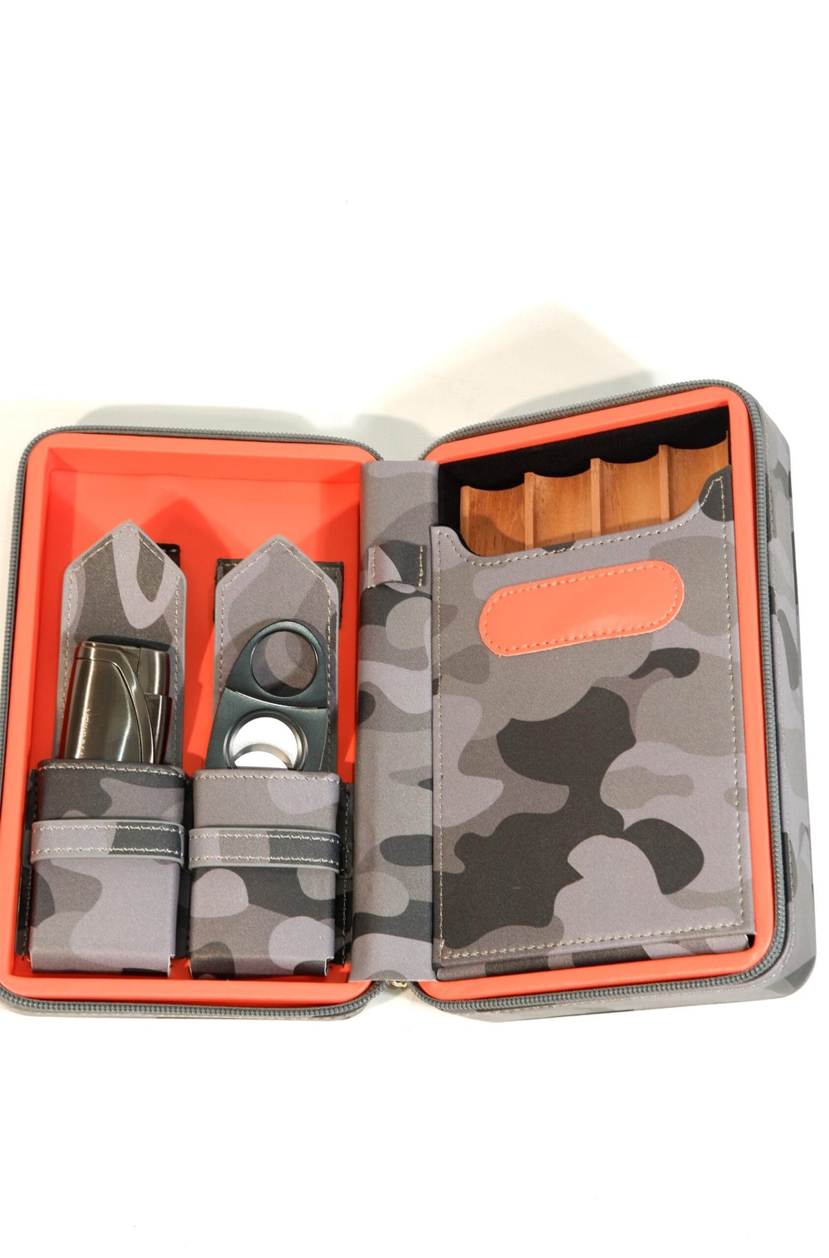 Parmida Desenli Deri Taşınabilir Puro Seyahat Humidoru PSH0132 – yakından görünüm