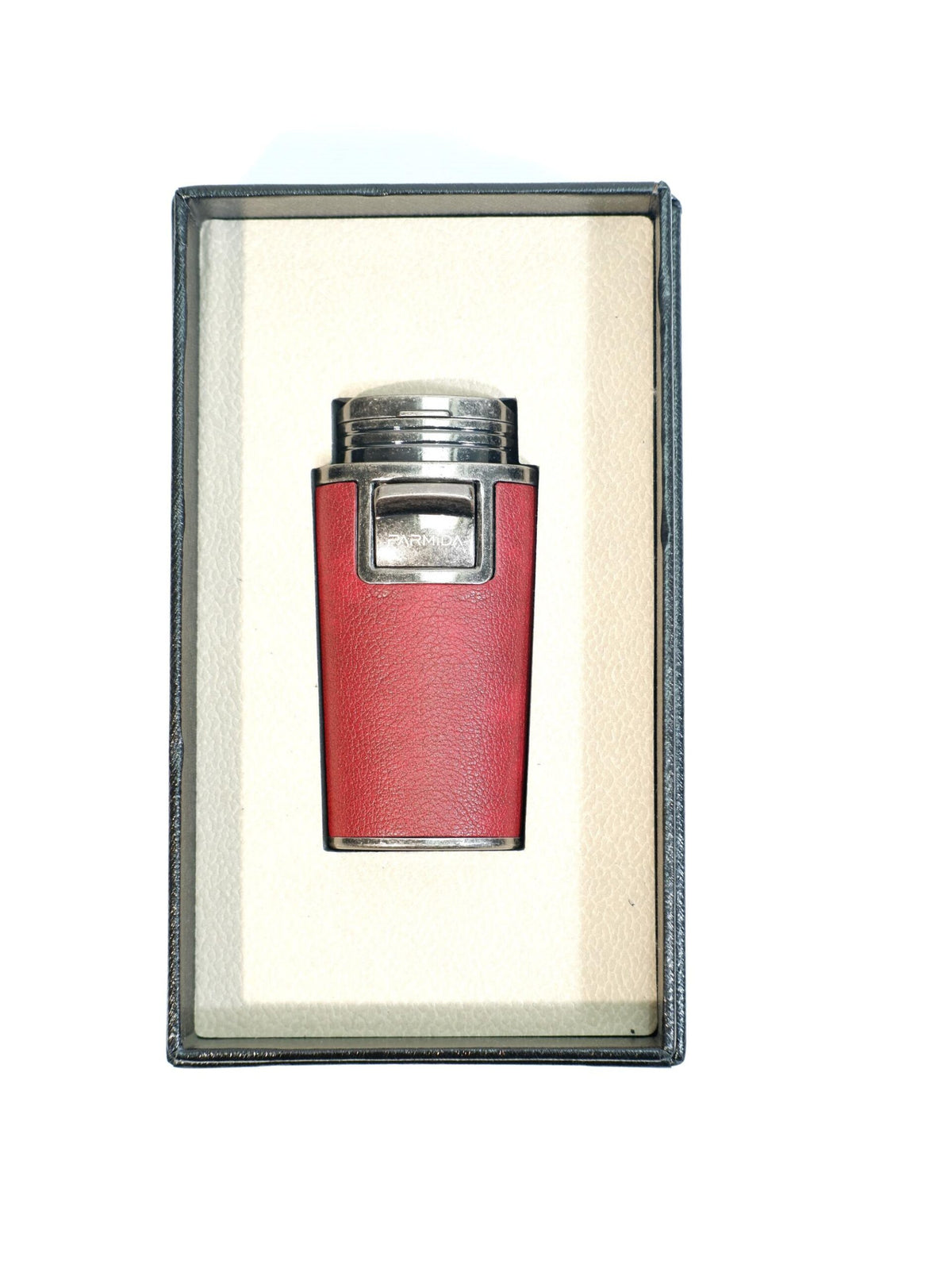 Parmida Bordo Çift Torch Deri Kaplama Puro Çakmak PCM0989 – yan görünüm