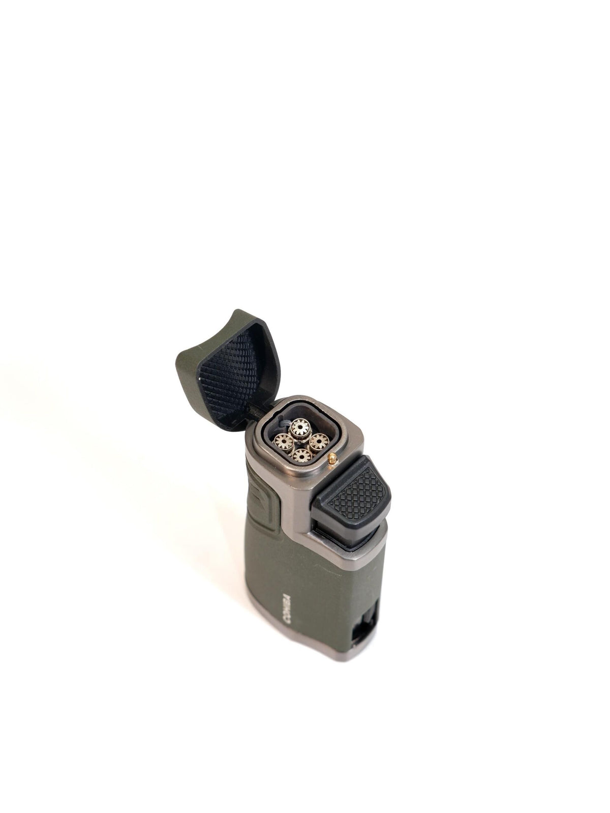 Cohiba Haki Yeşil Dört Torch Puro Çakmak CCM0885 – yakından görünüm
