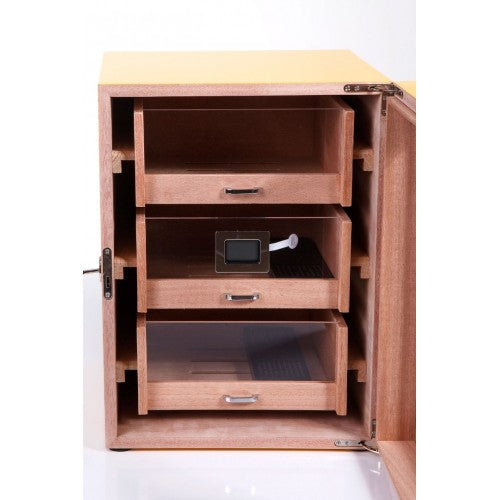 Parmida Sarı-Gri 3 Raflı Sedir Ağacı Nemlendirici Humidor PHUM0149 – farklı açıdan görünüm