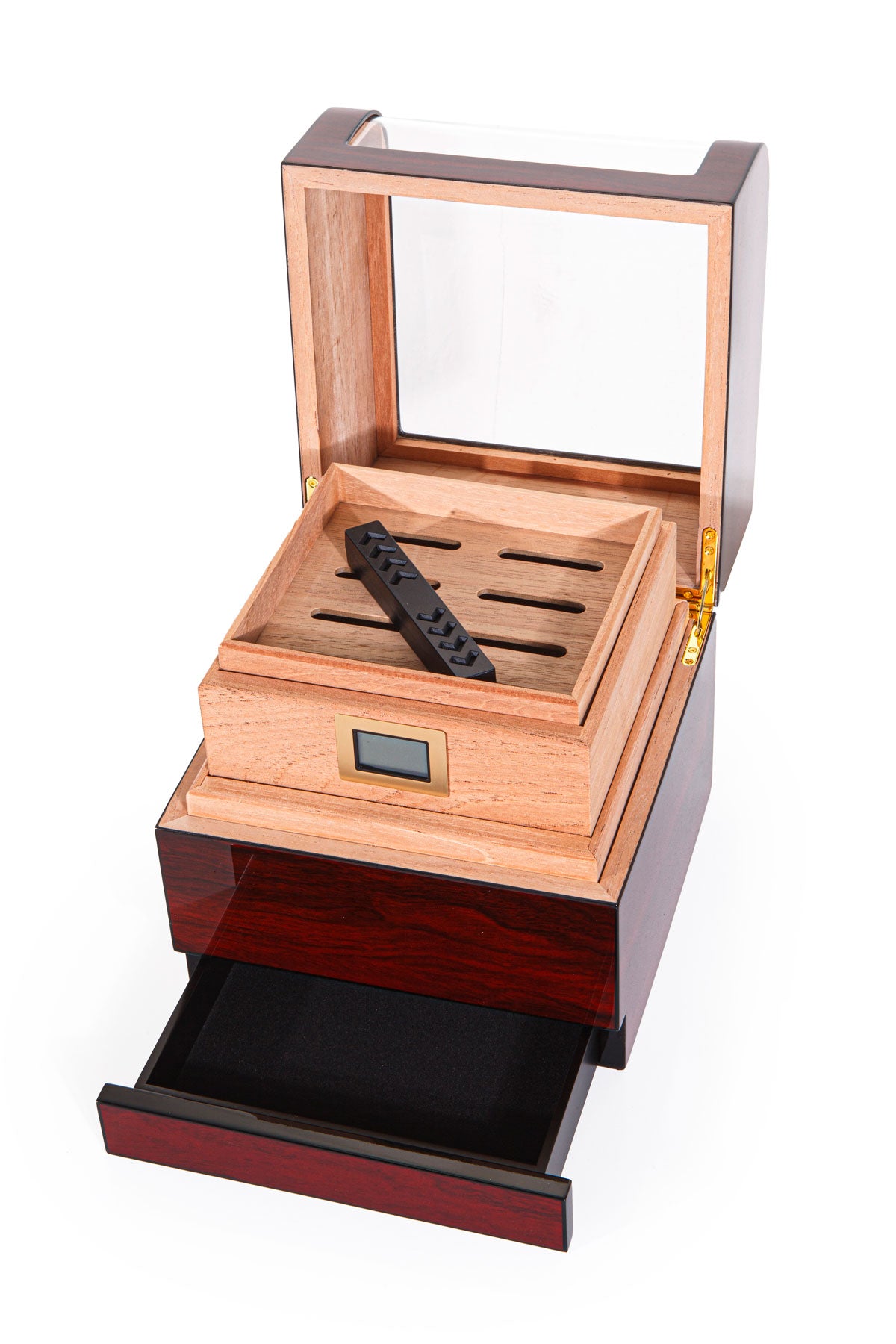 Parmida Bordo 2 Raflı Sedir Ağacı Nemlendirici Humidor PHUM0154 – farklı açıdan görünüm