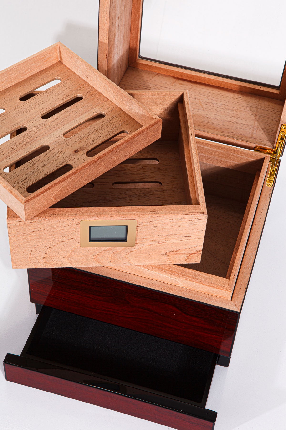 Parmida Bordo 2 Raflı Sedir Ağacı Nemlendirici Humidor PHUM0154 – detay görünümü