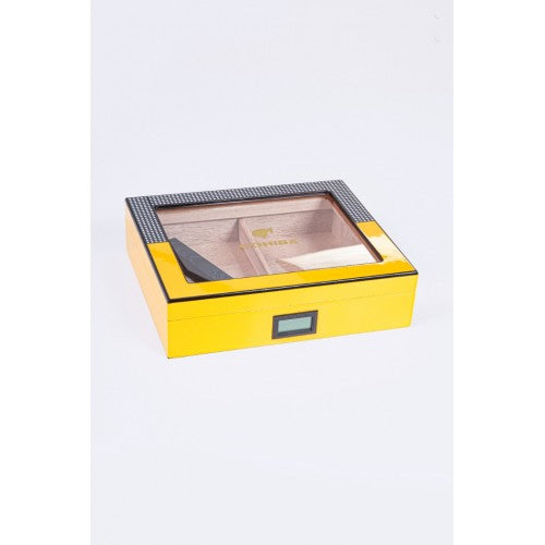Cohiba Sarı Camlı İspanyol Sediri Puro Saklama Kutusu Humidor CHUM045