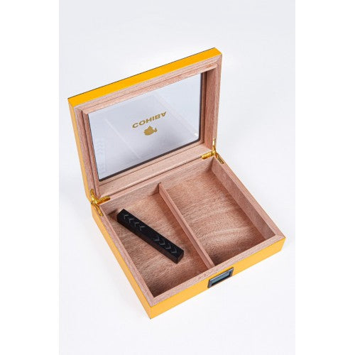 Cohiba Sarı Camlı İspanyol Sediri Puro Saklama Kutusu Humidor CHUM045