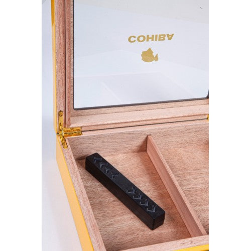 Cohiba Sarı Camlı İspanyol Sediri Puro Saklama Kutusu Humidor CHUM045 – detay görünümü