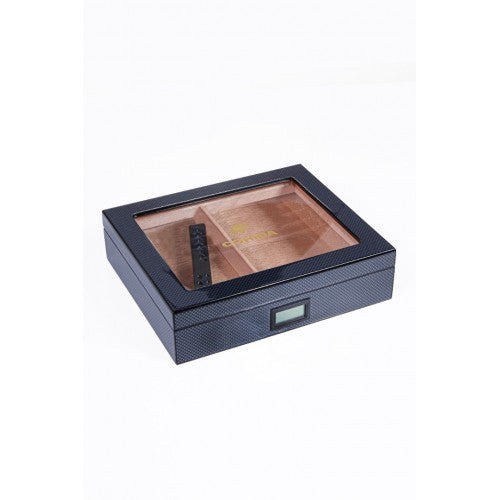 Cohiba Karbon Camlı İspanyol Sediri Puro Saklama Kutusu Humidor CHUM043