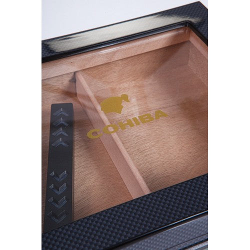 Cohiba Karbon Camlı İspanyol Sediri Puro Saklama Kutusu Humidor CHUM043 – yan görünüm