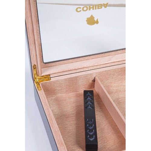 Cohiba Karbon Camlı İspanyol Sediri Puro Saklama Kutusu Humidor CHUM043 – detay görünümü