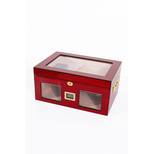 Parmida Parlak Vişne Raflı Sedir Ağacı Nemlendirici Humidor PHUM0143