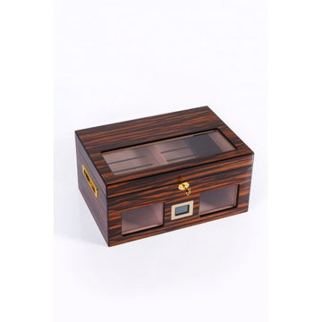 Parmida Parlak Ahşap Raflı Sedir Ağacı Nemlendirici Humidor PHUM0151