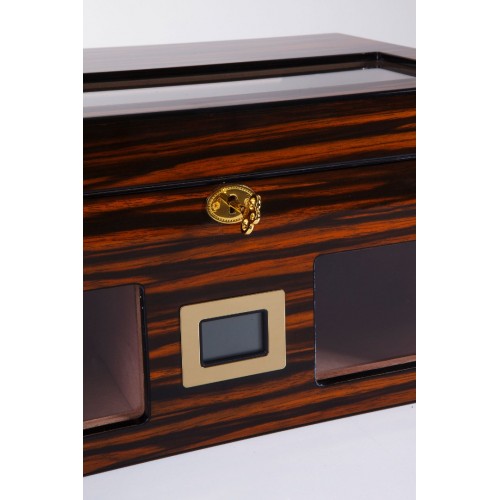 Parmida Parlak Ahşap Raflı Sedir Ağacı Nemlendirici Humidor PHUM0151 – detay görünümü