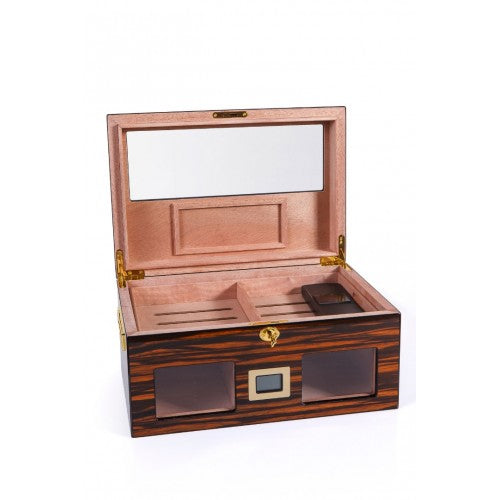 Parmida Parlak Ahşap Raflı Sedir Ağacı Nemlendirici Humidor PHUM0151 – yakından görünüm