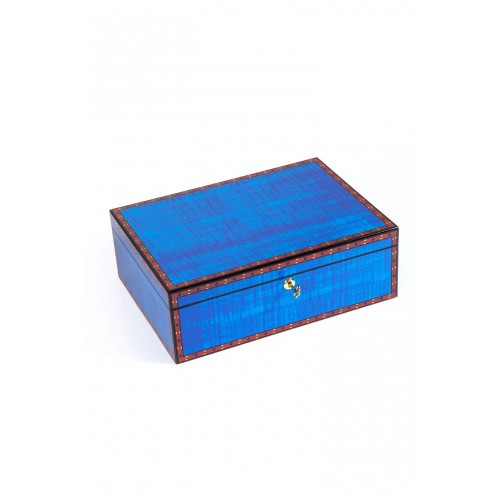 Parmida Mavi Desenli Humidor Puro Saklama Kutusu PHUM0160