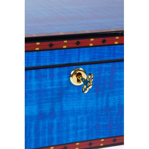 Parmida Mavi Desenli Humidor Puro Saklama Kutusu PHUM0160 – yakından görünüm