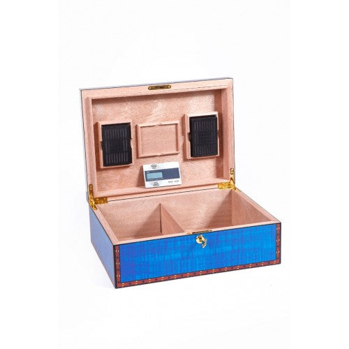 Parmida Mavi Desenli Humidor Puro Saklama Kutusu PHUM0160