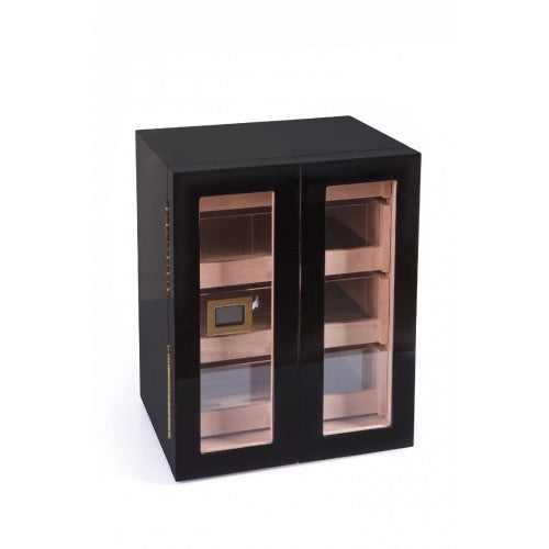 Parmida Siyah 3 Raflı Sedir Ağacı Nemlendirici Humidor PHUM0164