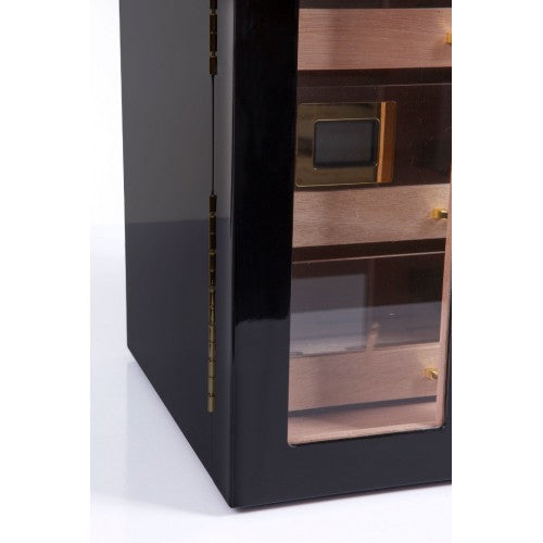 Parmida Siyah 3 Raflı Sedir Ağacı Nemlendirici Humidor PHUM0164 – detay görünümü