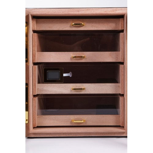 Parmida Siyah 3 Raflı Sedir Ağacı Nemlendirici Humidor PHUM0164 – farklı açıdan görünüm