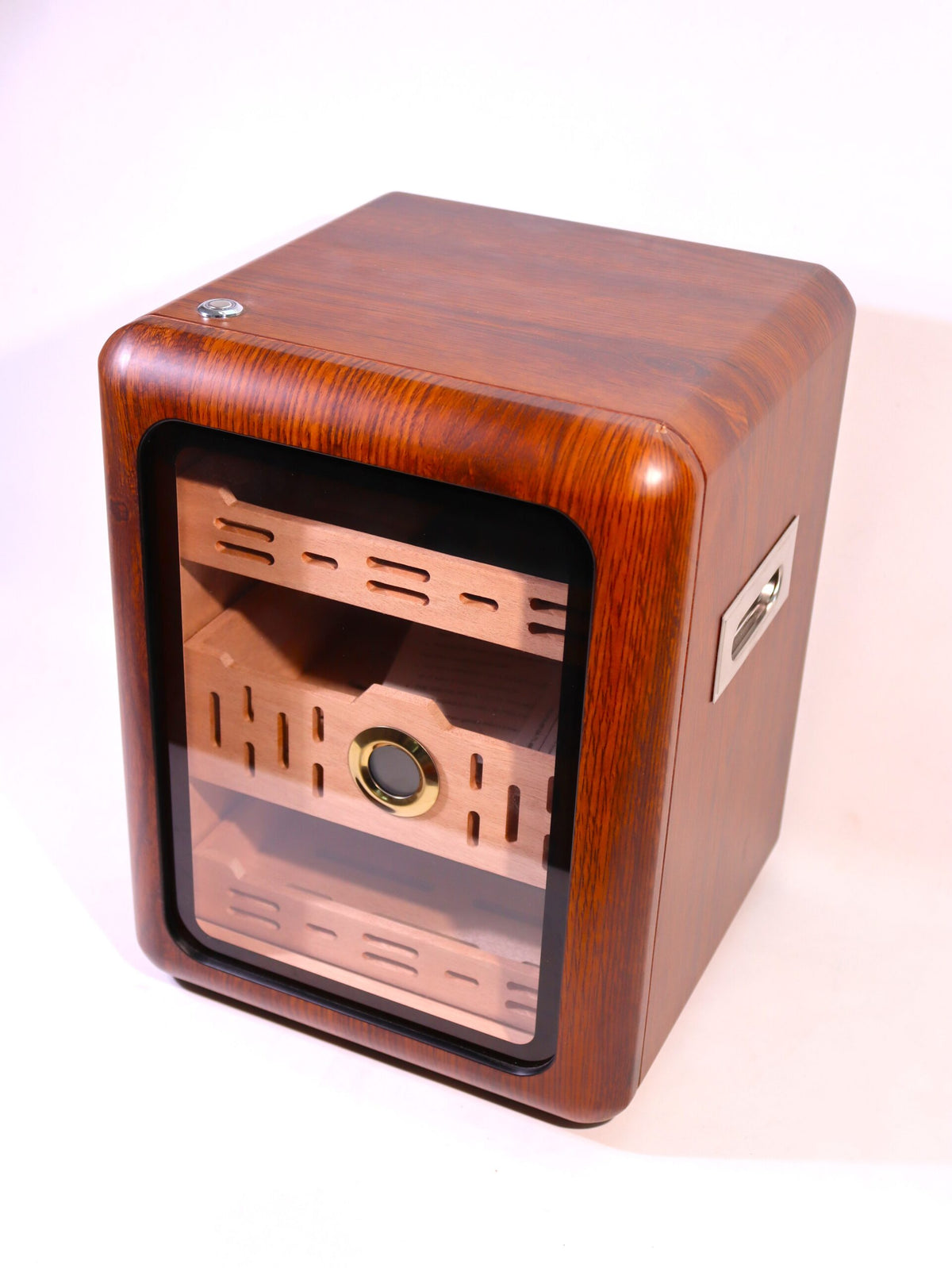 Parmida Kahverengi 3 Raflı Ledli Humidor Puro Kutusu PHUM0258 – farklı açıdan görünüm