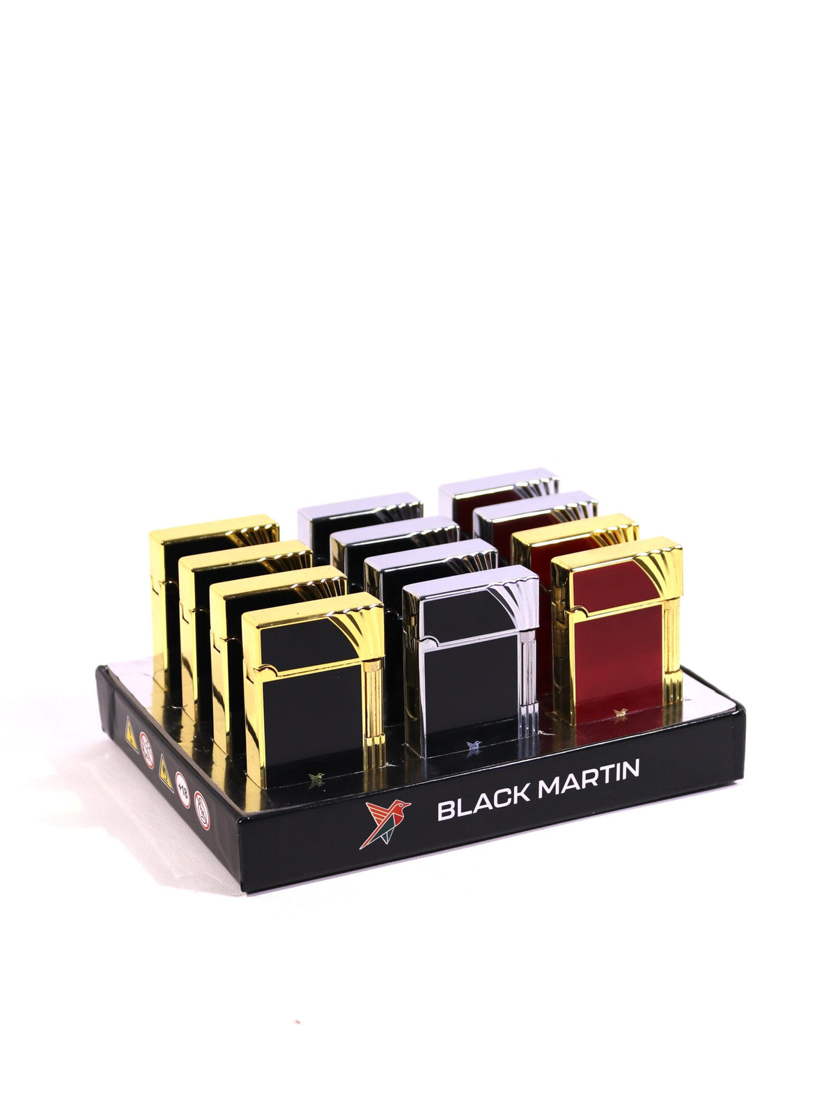 Black Martin Soft Flame Çakmak Bordo-Gold BM444 – yakından görünüm