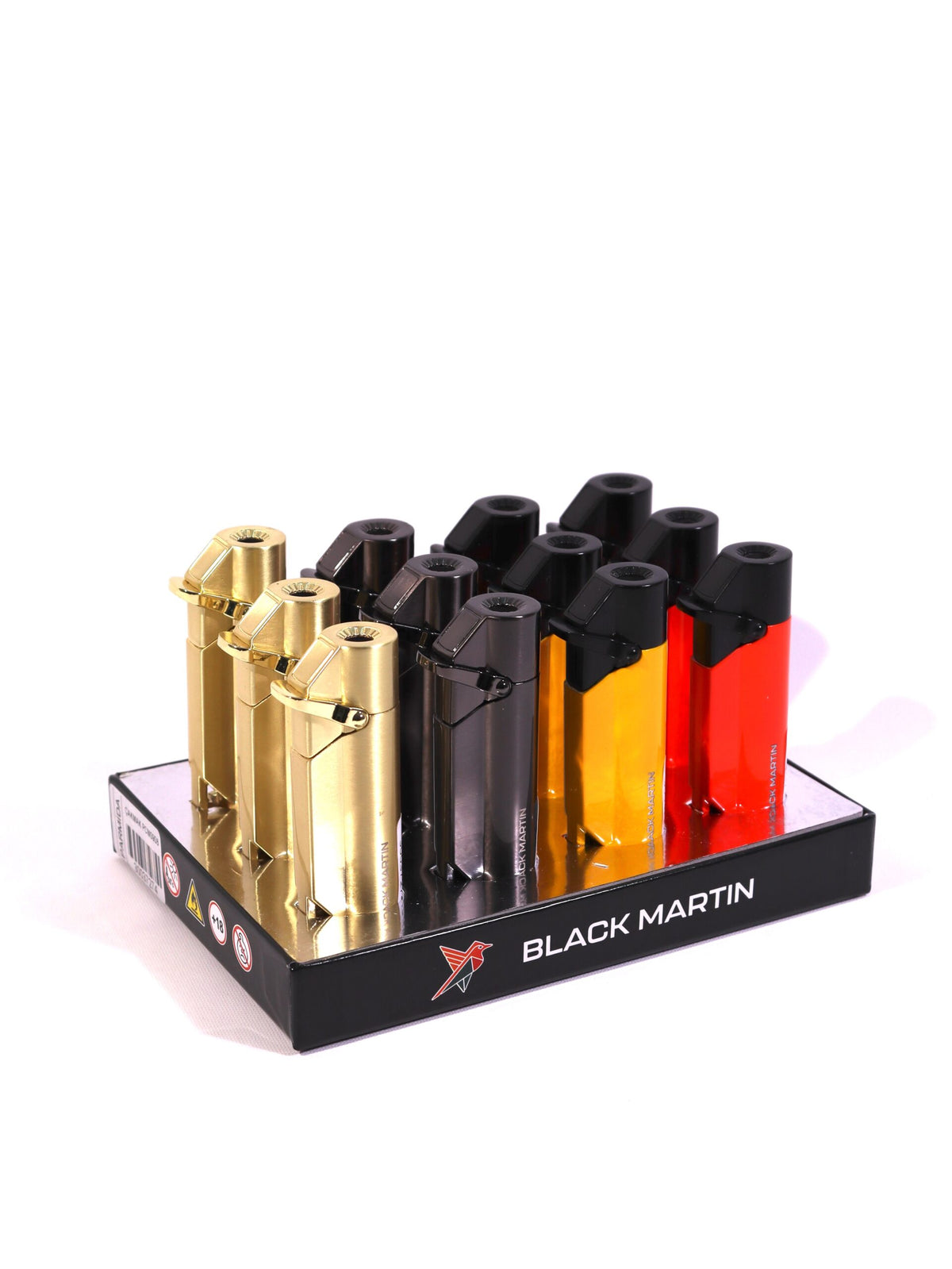 Black Martin Tek Torch Çakmak Turuncu BM446 – yan görünüm