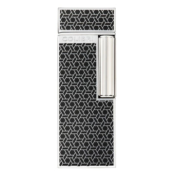 Colibri Continental Siyah-Beyaz Desenli Soft Alev Puro Çakmak LI220T6