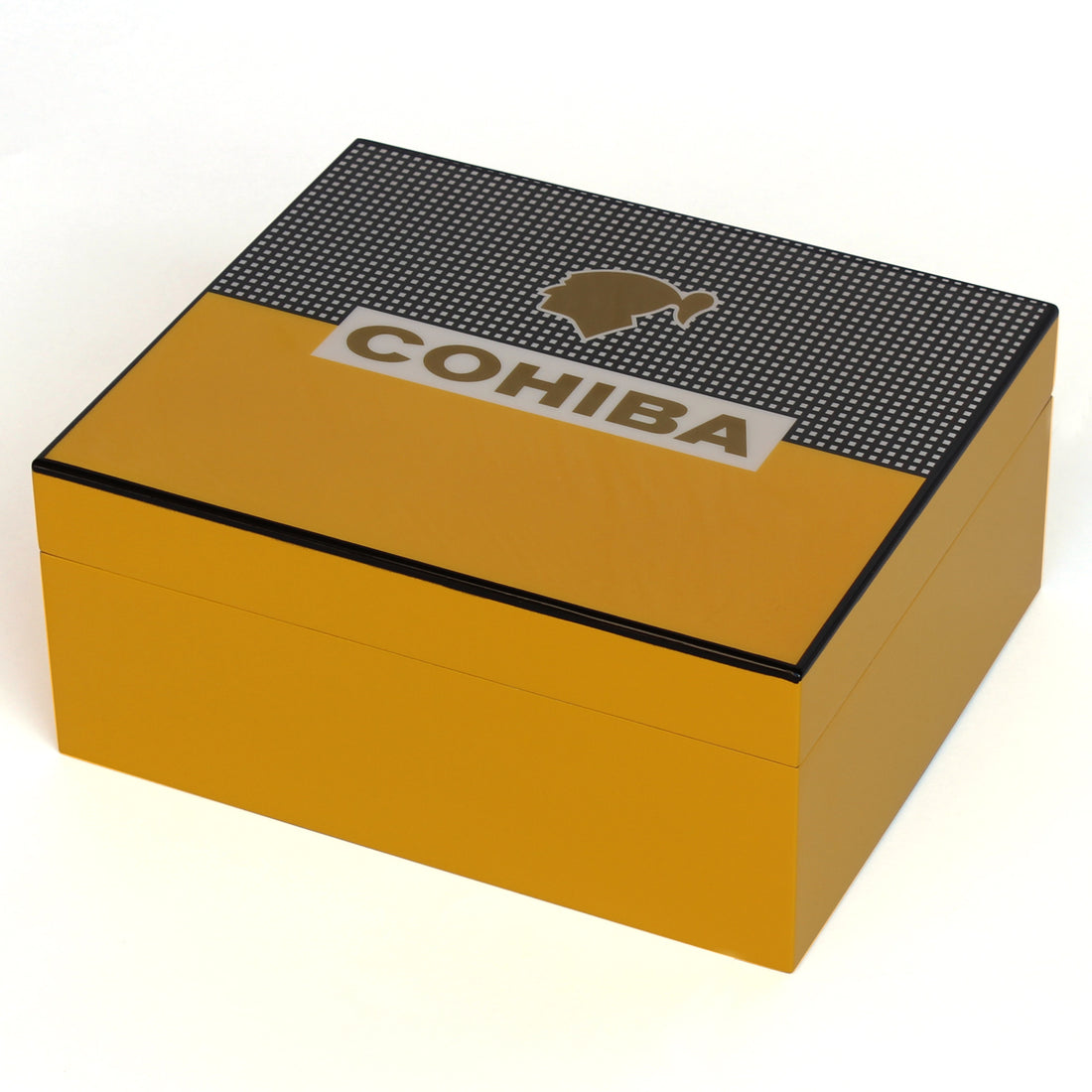 Cohiba Sarı-Gri Nokta Tasarımlı Sedir Ağacı Nemlendirici Humidor CHUM038