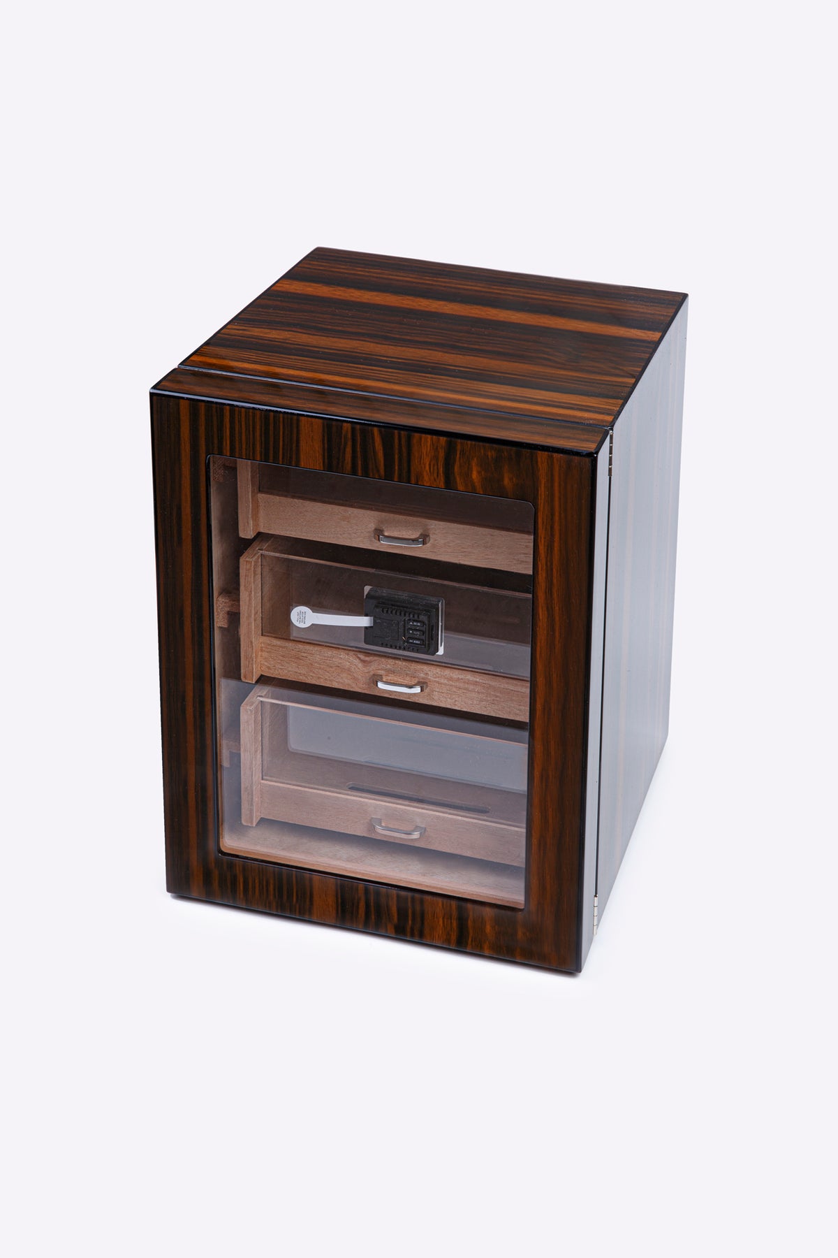 Parmida Ahşap 3 Raflı Sedir Ağacı Nemlendirici Humidor PHUM097 – yan görünüm