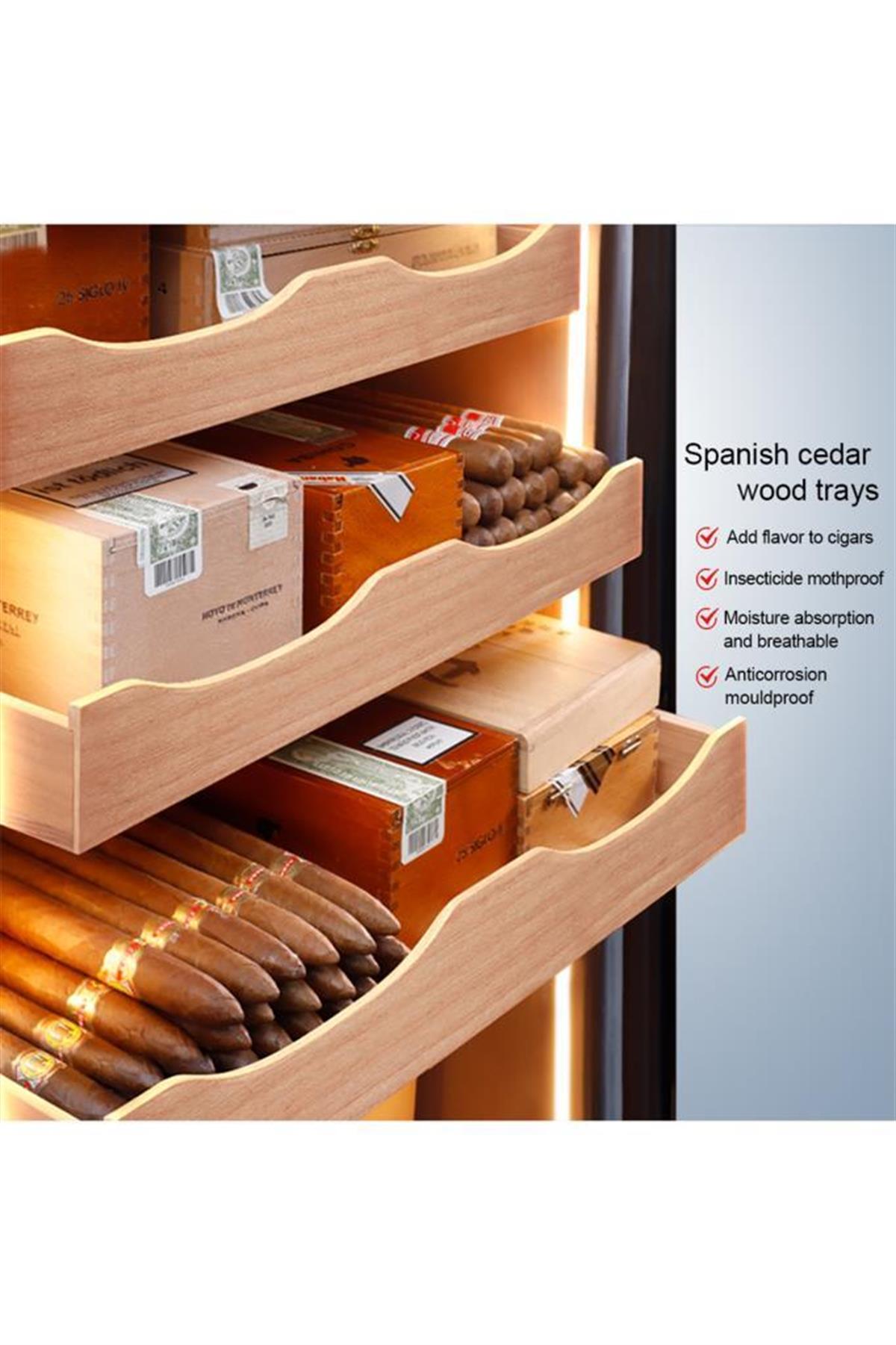 Raching Elektronik Humidor - Puro Dolabı Siyah MA50 – detay görünümü